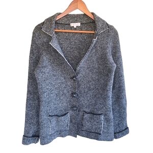 Cocogio Wool Blend Blazer Jacket Gray Women's Small Made in Italy